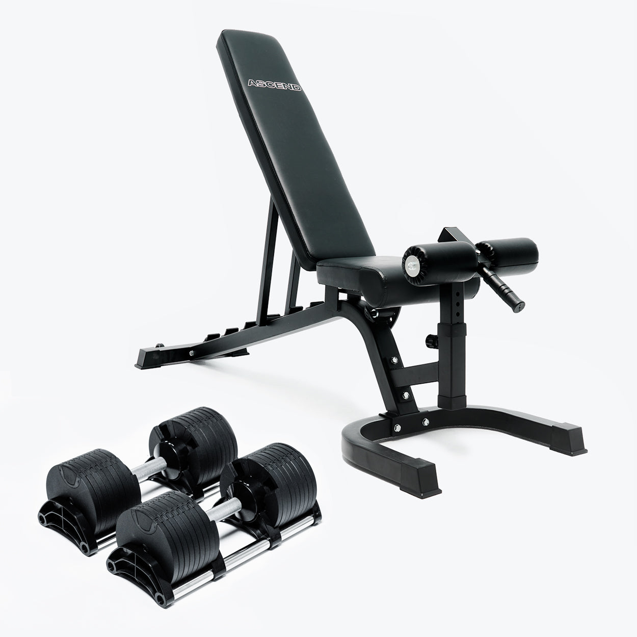 Bundle: Nuo Style Dumbbells (5 - 70 lb or 7.5-90 lb) & Bench