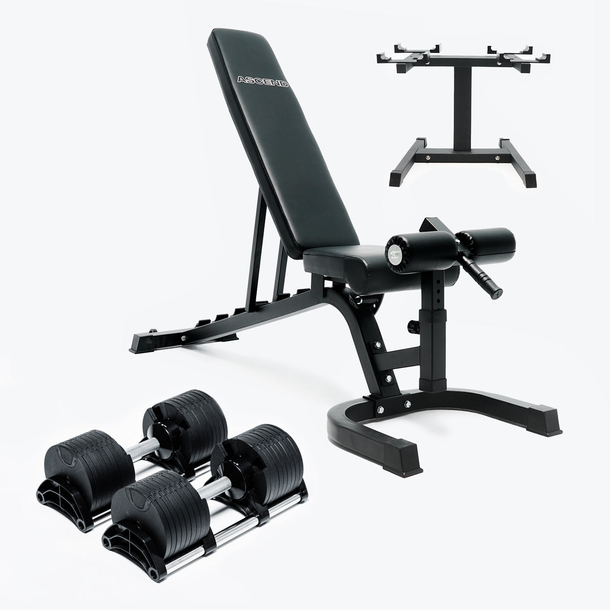 Bundle: Nuo Style Dumbbells (5 - 70 lb or 7.5-90 lb) & Bench