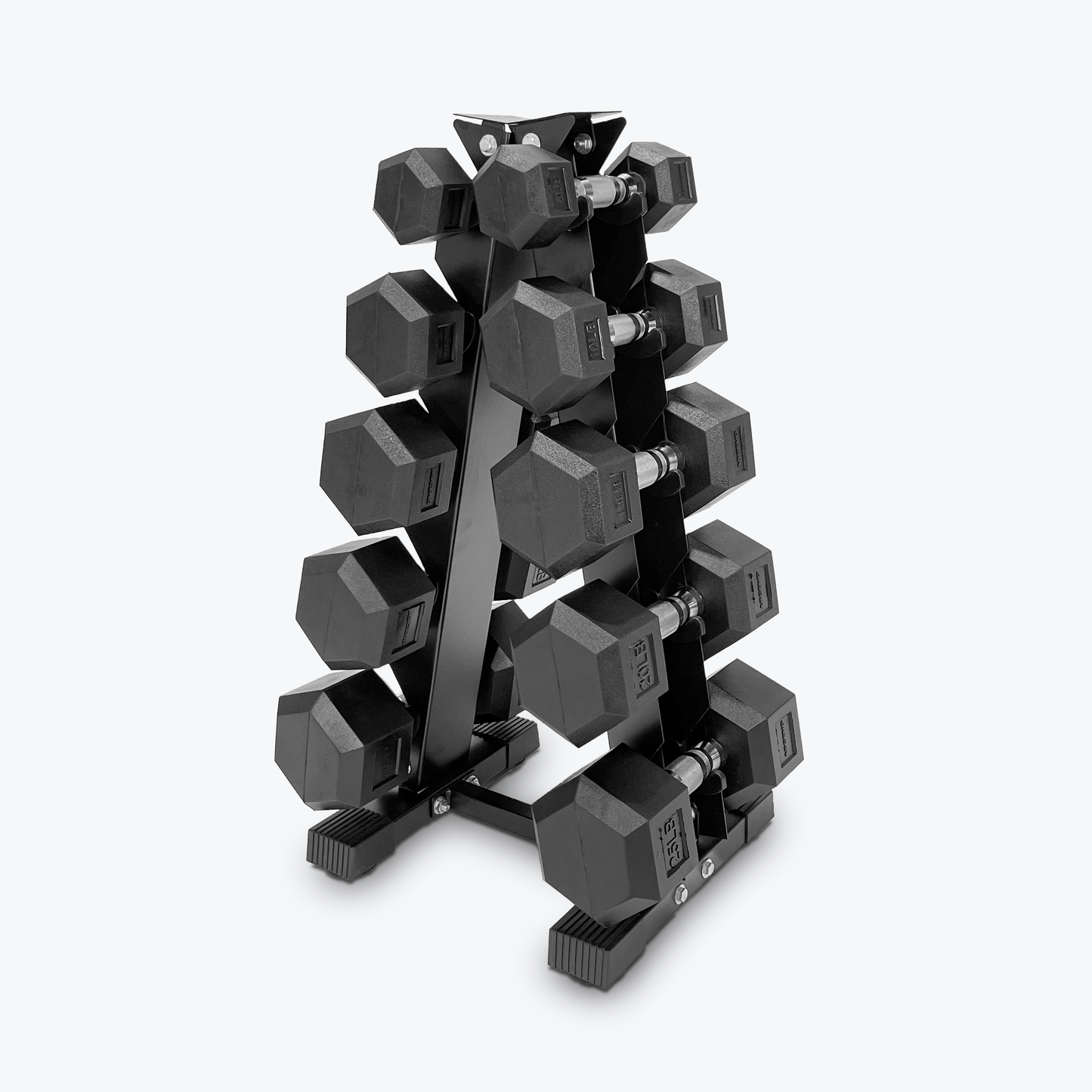 Ascend Rubber Hex Dumbbells - Pairs (5 to 80 lb)