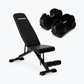 Bundle: Set of Dumbbells (10 - 90 lb) & Bench