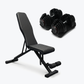 Bundle: Set of Dumbbells (10 - 90 lb) & Bench