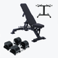 Bundle: Nuo Style Dumbbells (5 - 70 lb or 7.5-90 lb) & Bench