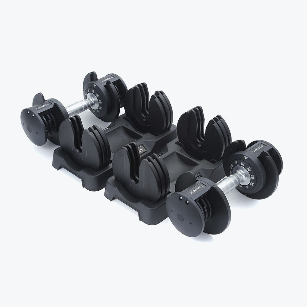 Compact Adjustable Dumbbells (5 - 25 lbs)