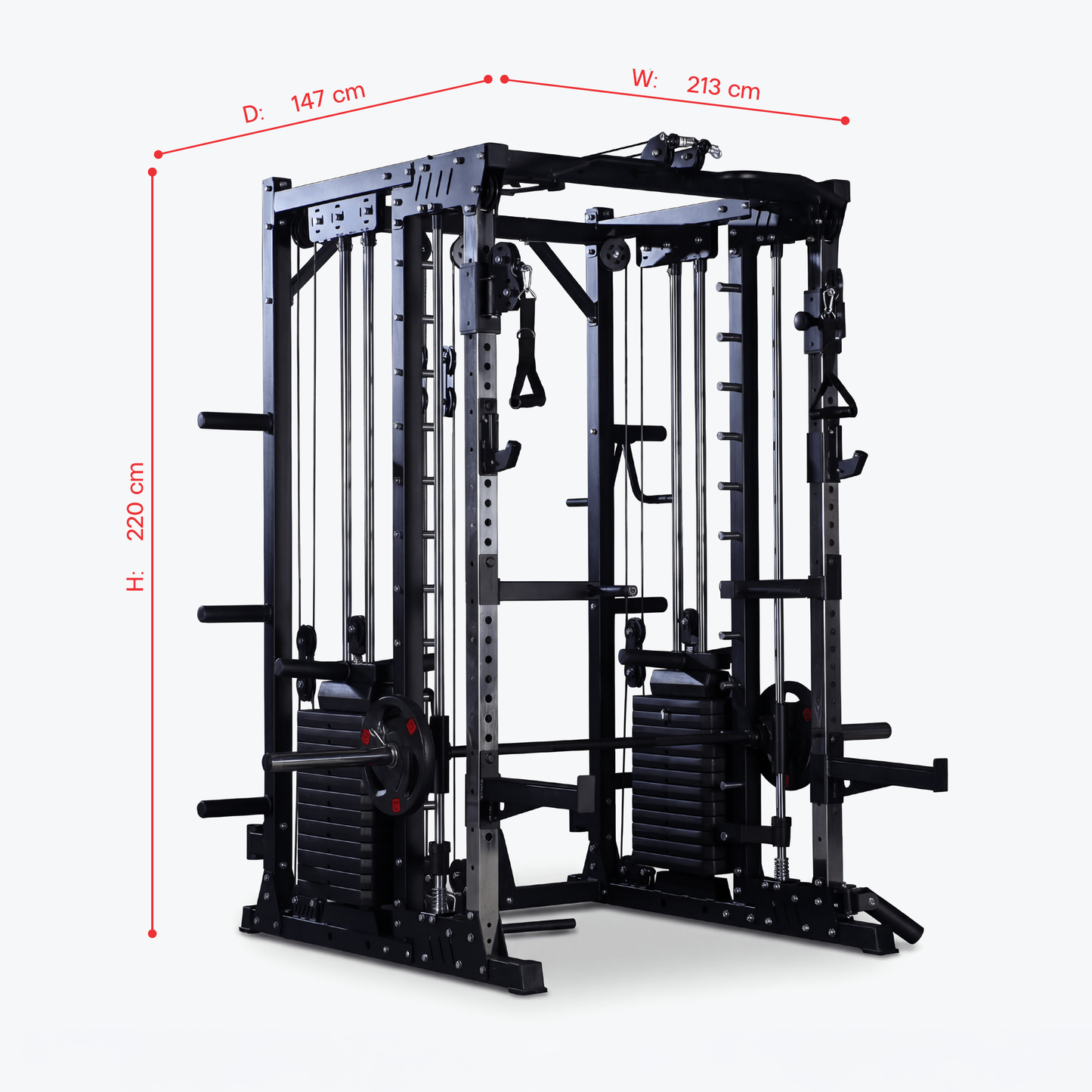 Multi-Function Smith Machine Bundles with Bumper Plates