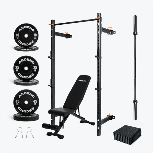 Foldable Wall Mounted Training Bundles With Bumper Plates (Various)